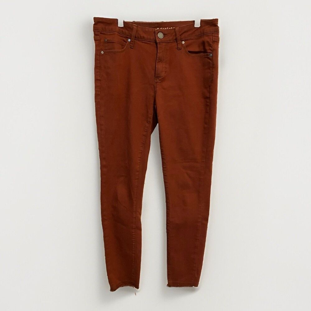 Articles of Society Rust Brown Skinny Jeans Womens size 28 5 pocket frayed hems